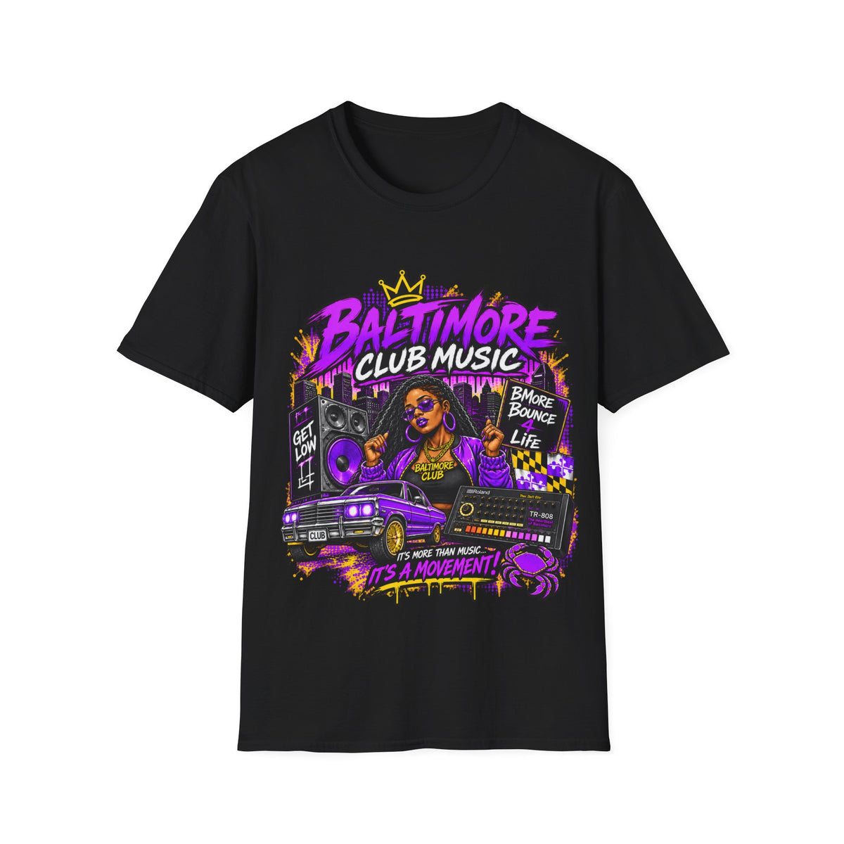 Baltimore Club Music Graphic T-Shirt