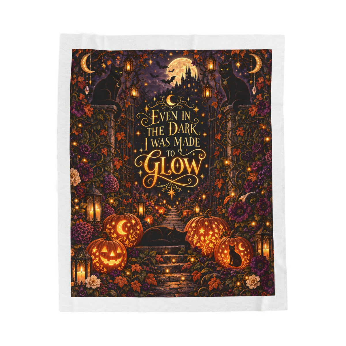 Even in the Dark I Was Made to Glow Halloween Throw Blanket