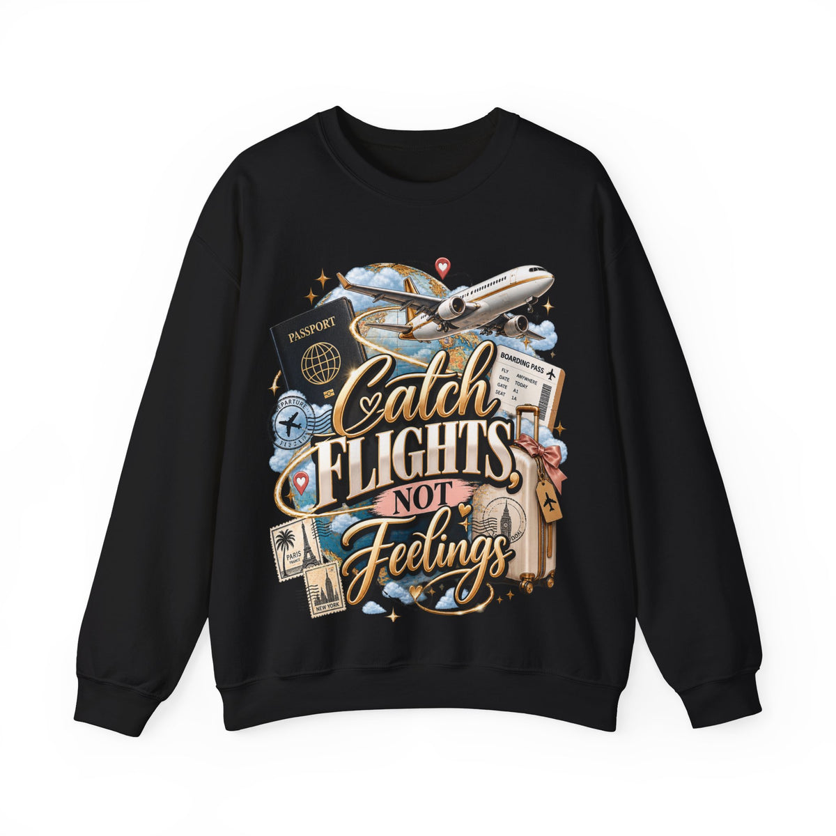Catch Flights, Not Feelings Girls Trip Sweatshirt