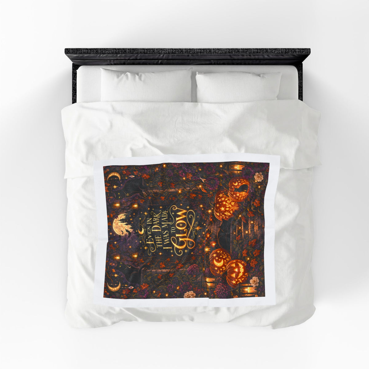 Even in the Dark I Was Made to Glow Halloween Throw Blanket